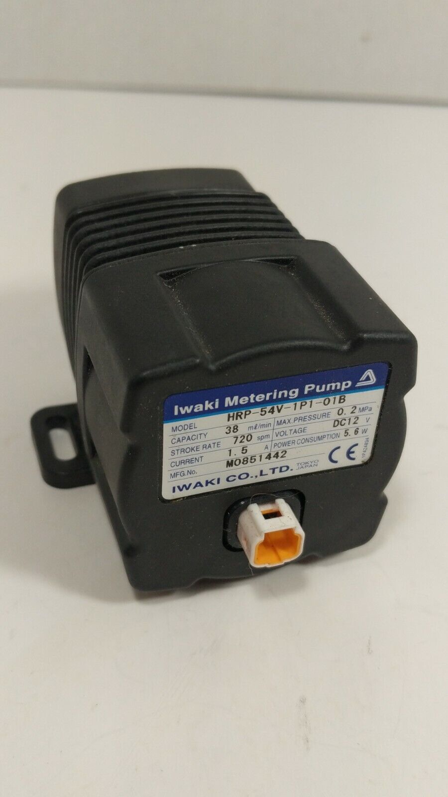 Iwaki Metering Pump Hrp-54v-1p1-01b Dc12v 38ml/min 720 Spm 1.5a