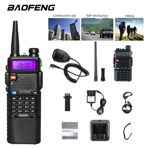 Baofeng Uv-5r Walkie Talkies Two-way Radio Dual Band Vhf Uhf Long Range+hand Mic