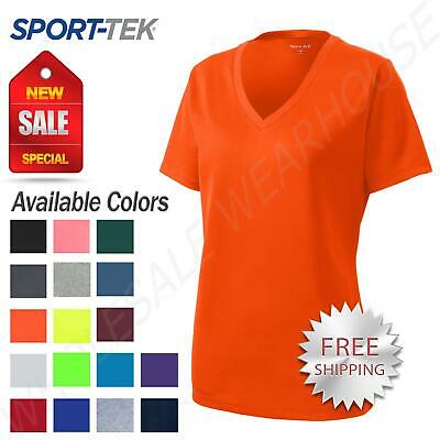 Sport-tek Women's Dry-fit V-neck Racermesh Moisture Wicking T-shirt M-lst340