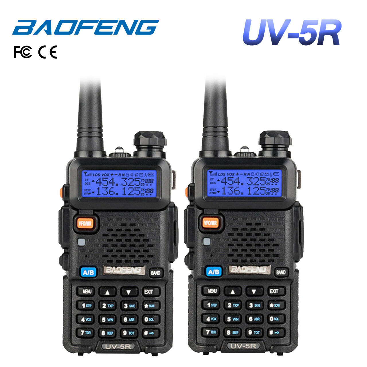 Us 2x Baofeng Uv-5r Dual-band 2m/70cm Vhf Uhf Fm Transceiver Ham Two-way Radio