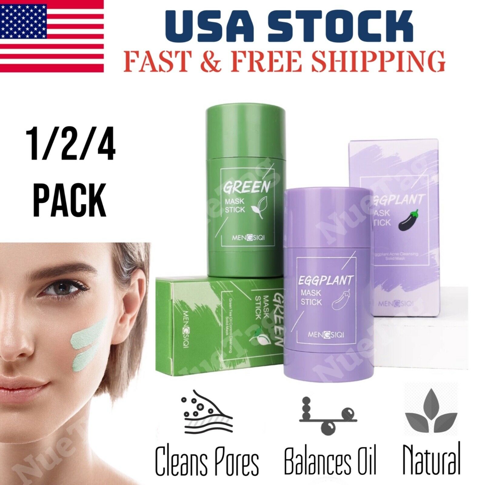 Green Tea Purifying Clay Stick Mask Anti-acne Deep Cleansing Oil Control Beauty’