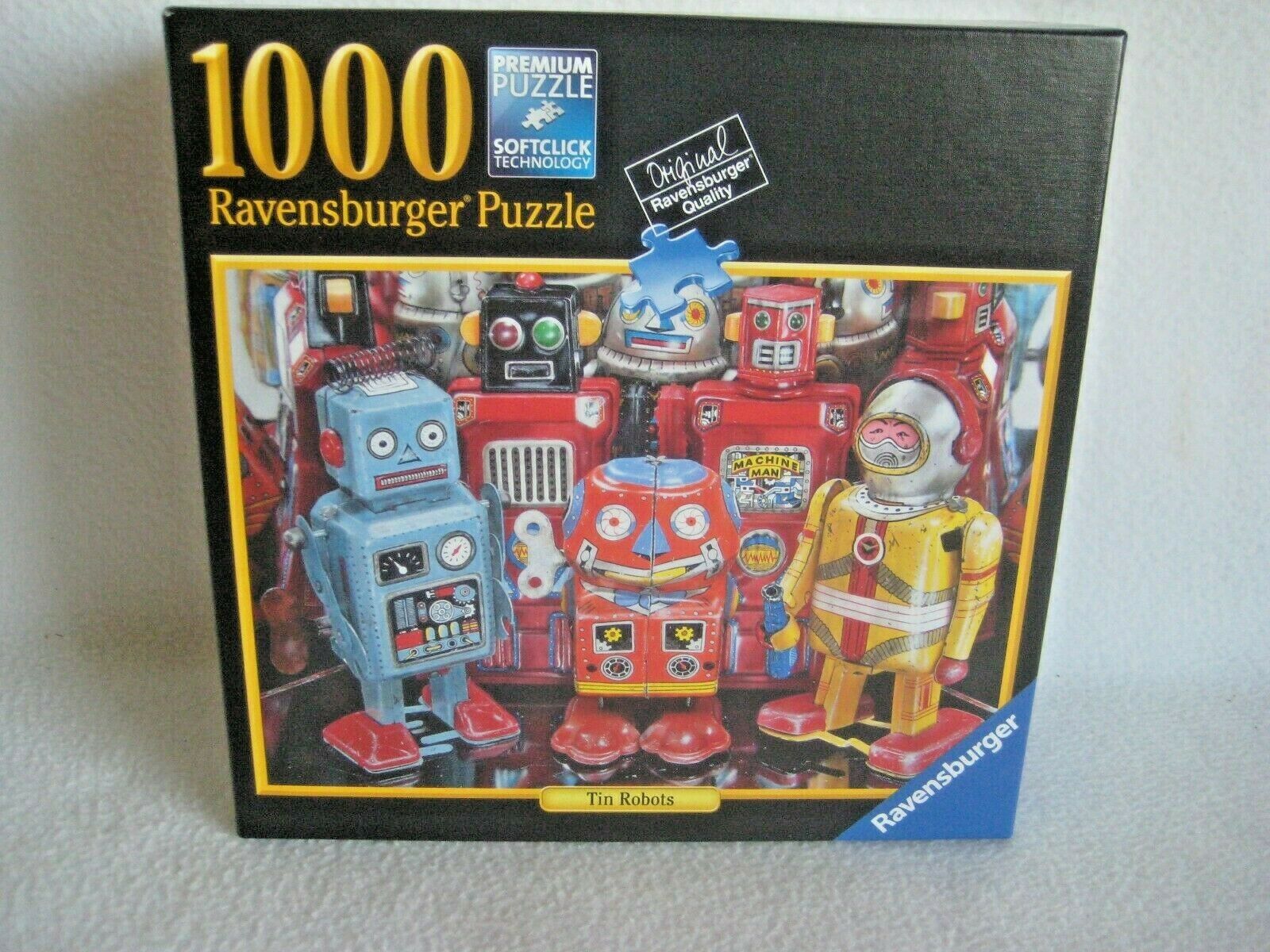 Ravensburger Tin Robots Jigsaw Puzzle 1000 Piece Complete