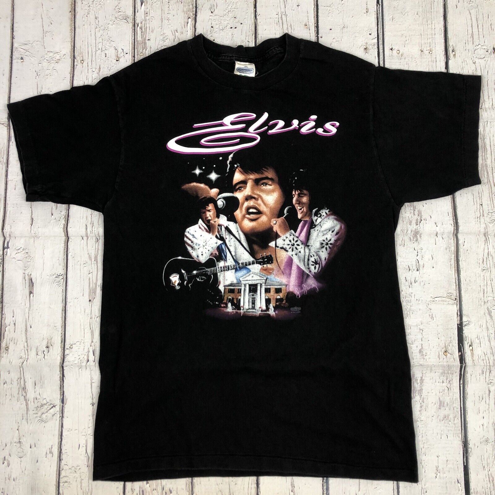 Winterland Productions Worldwide Elvis Presley T-shirt L Black Vintage