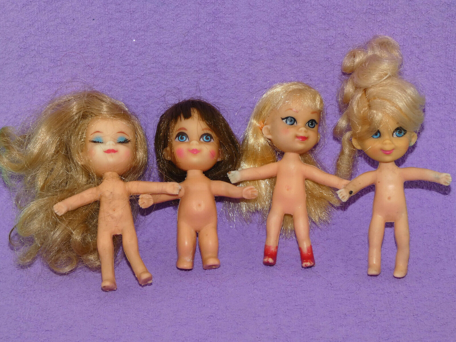 Mattel Liddle Kiddle Tlc 4 Dolls Cinderiddle Hiddle Babe Biddle Creations Lot D