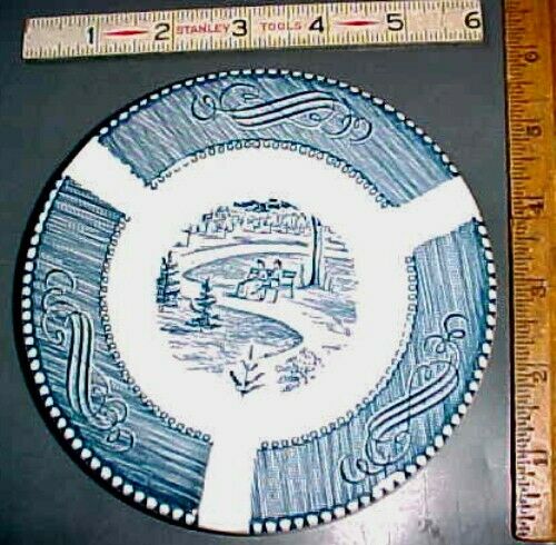 Ash Tray-blue And White- Currier And Ives-unmarked-have 2