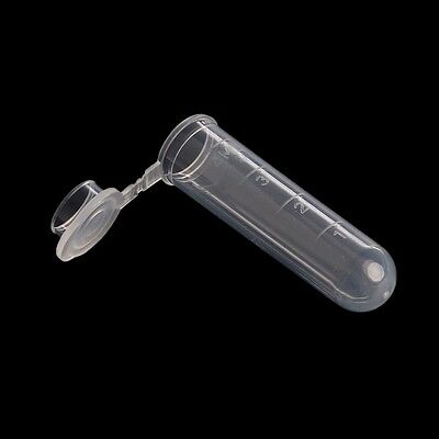 50pcs 5ml Plastic Clear Centrifuge Tubes Snap Cap Vials Sample Lab Container New