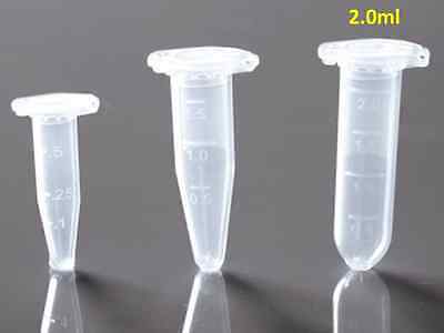 2ml Conical Micro Centrifuge Tubes W/caps Plastic Test Vials, Us Seller  (200x)