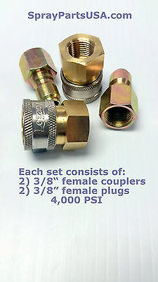 3/8" Quick Connect Fittings For Pressure Washer Hose 2 Sets Save Big