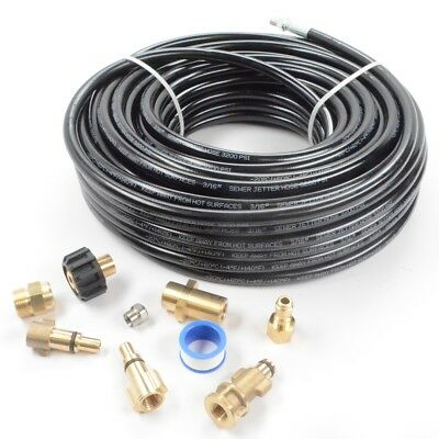 Pressure Parts 8102.1673.00 Sewer Line And Drain Jetter Kit, 3/16" X 100' Hose W