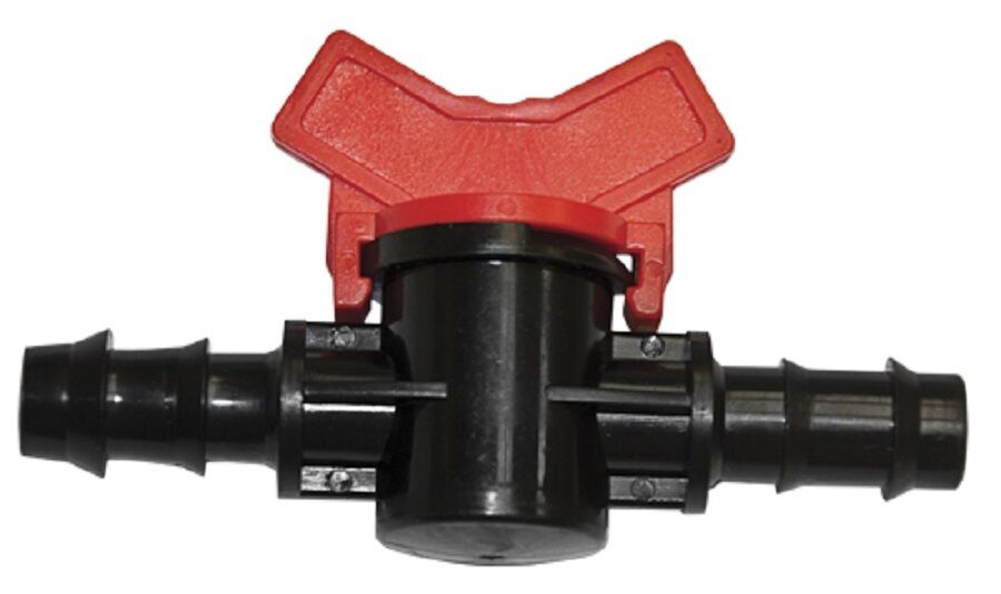 3/8" Red Barbed Water Shut Off Inline Valve Flow Control Save $$ W/ Bay Hydro $$