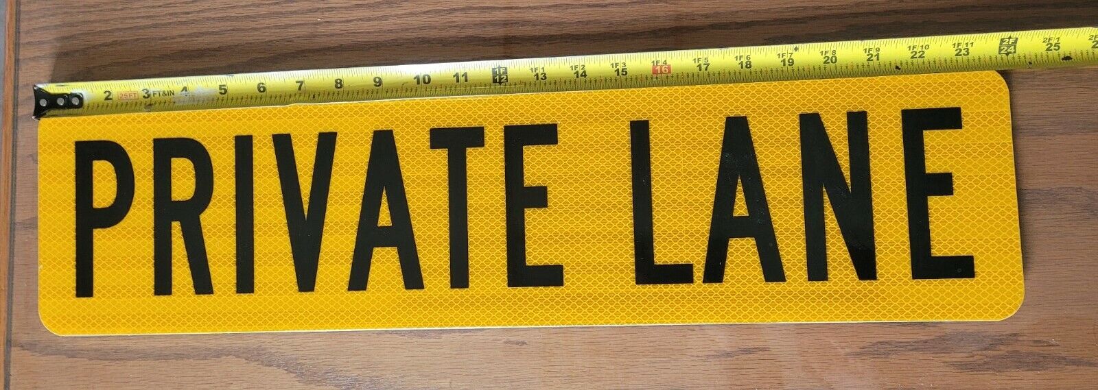 High Intensity Street Sign -double-sided - "private Lane" Black On Yellow