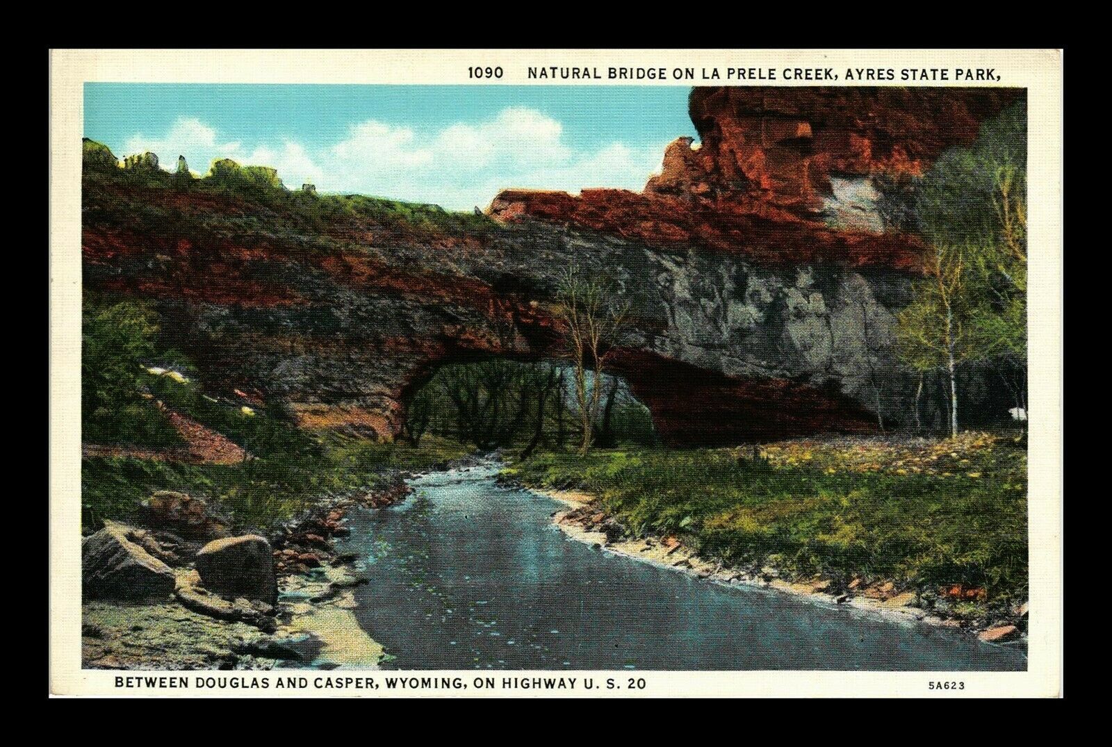 Us Postcard Natural Bridge On La Prele Creek Ayres State Park Wyoming