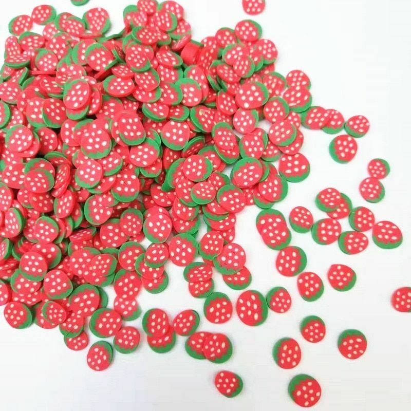 Strawberry Fruit Polymer Clay Plastic Tiny Cute Diy Crafts 20g/lot 5mm Accessory